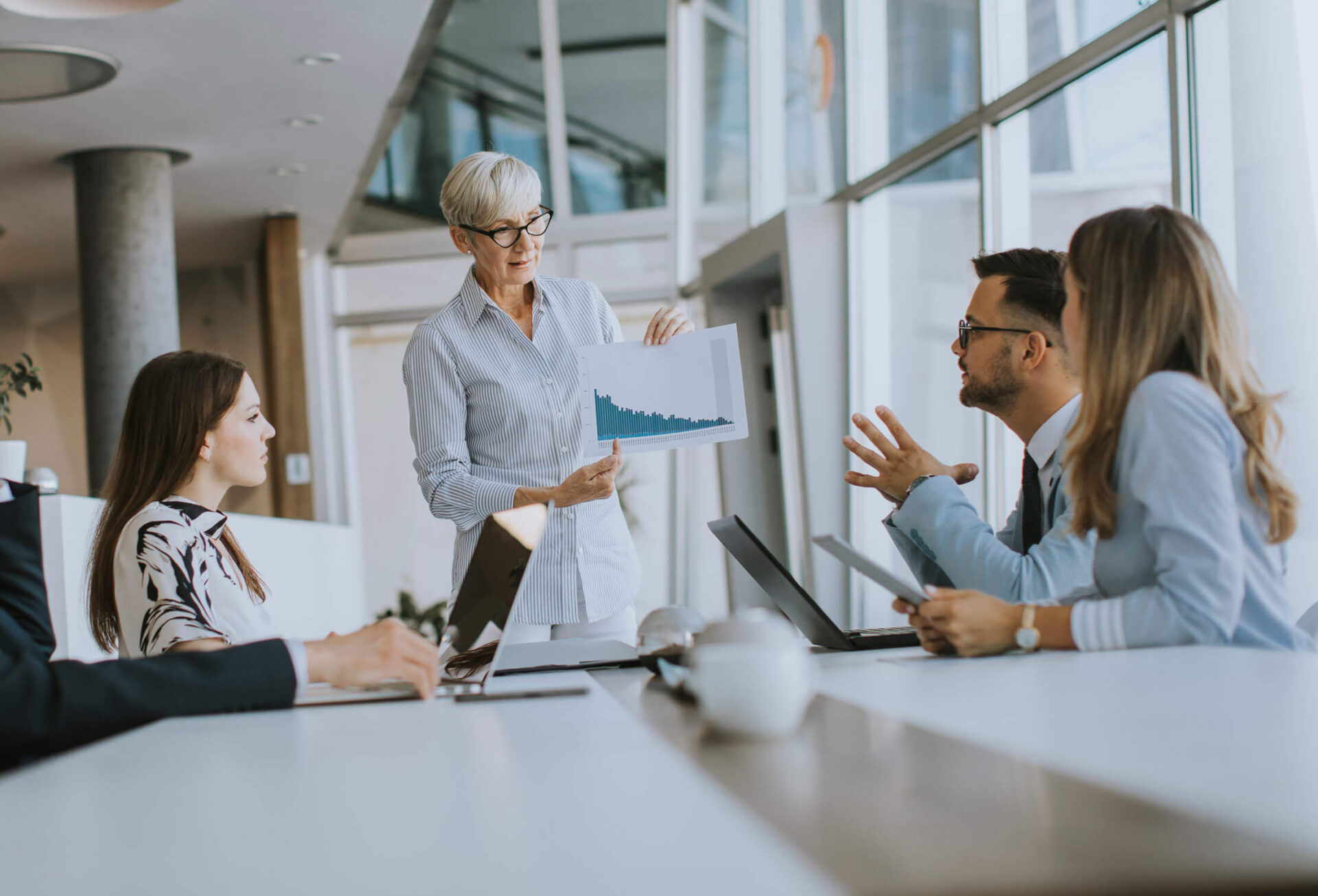 Businesspeople conducting business